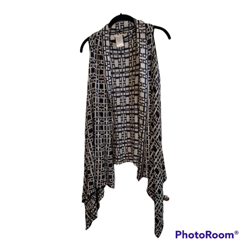 Copper Key dark Navy blue‎ and white vest tier cardigan